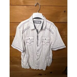 BKE Athletic Fit Button Down Shirt Men XL Extra Large Short Sleeve Casual pocket